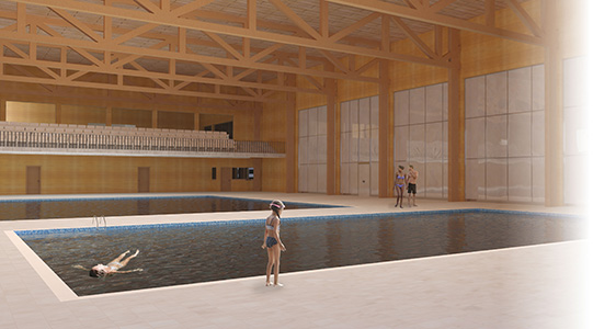 Innenraumrendering Schwimmbad